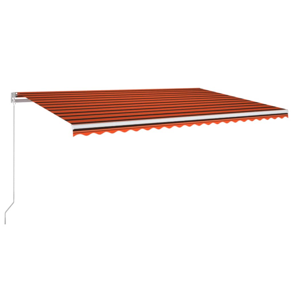 VidaXL Luifel handmatig uittrekbaar met LED 500x300 cm oranje en bruin
