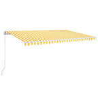 VidaXL Luifel automatisch uittrekbaar 500x300 cm geel en wit