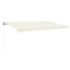 VidaXL Luifel automatisch met LED en windsensor 500x300 cm crèmekleur