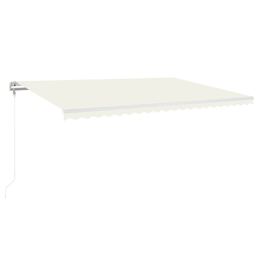 VidaXL Luifel automatisch met LED en windsensor 500x300 cm crèmekleur