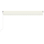 VidaXL Luifel automatisch met LED en windsensor 500x300 cm crèmekleur