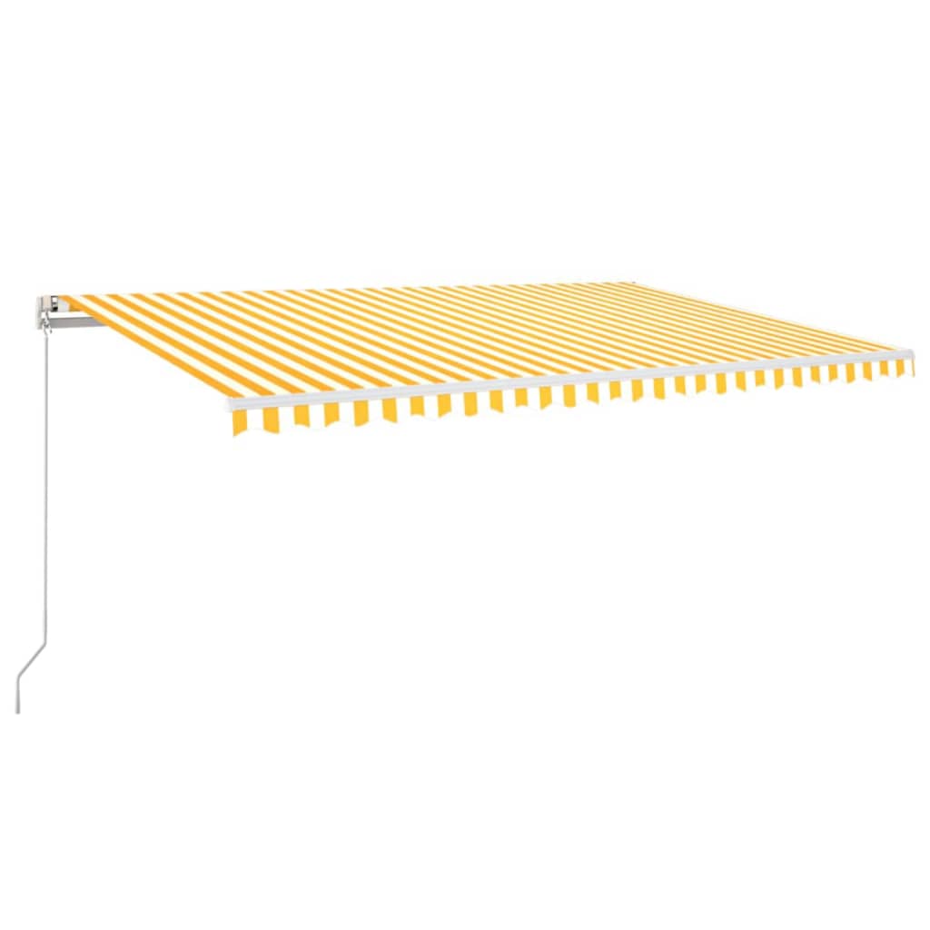 VidaXL Luifel automatisch met LED en windsensor 500x300 cm geel en wit