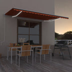 VidaXL Luifel automatisch met LED windsensor 500x300 cm oranje bruin