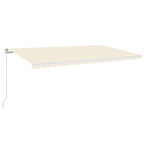 VidaXL Luifel handmatig uittrekbaar met LED 600x300 cm crèmekleurig