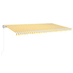VidaXL Luifel automatisch met LED en windsensor 600x300 cm geel en wit