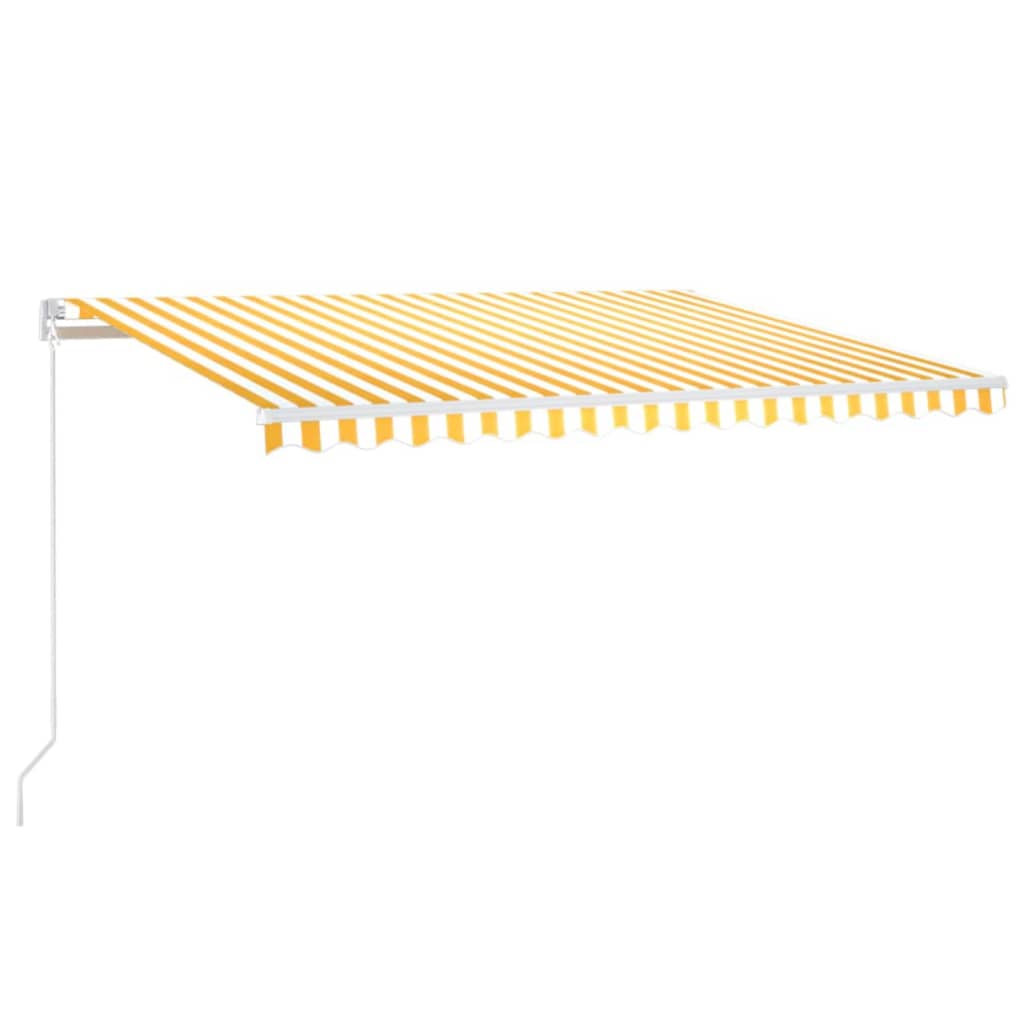 VidaXL Luifel handmatig uittrekbaar 400x350 cm geel en wit