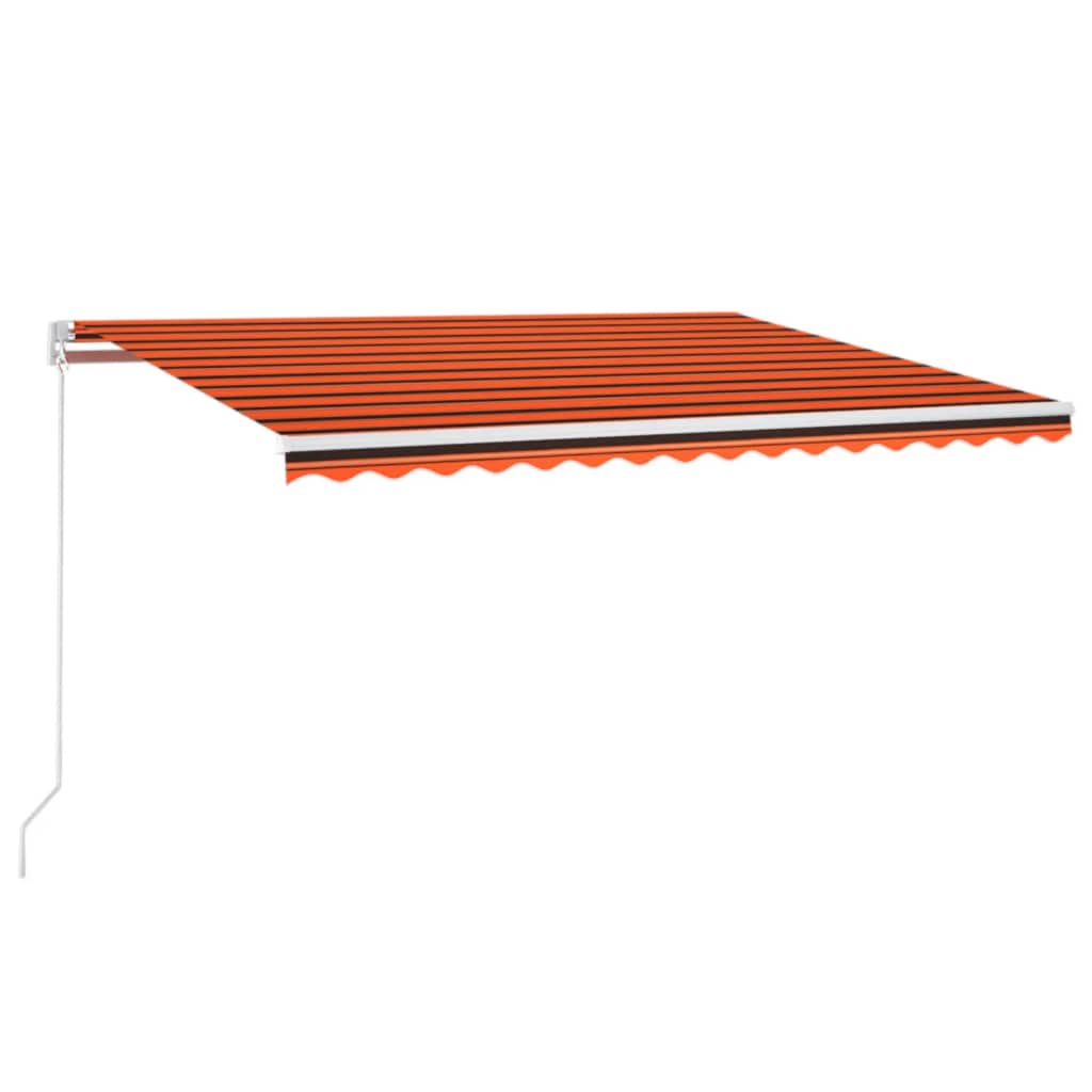 VidaXL Luifel handmatig uittrekbaar 400x350 cm oranje en bruin