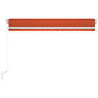 VidaXL Luifel handmatig uittrekbaar met LED 400x350 cm oranje en bruin