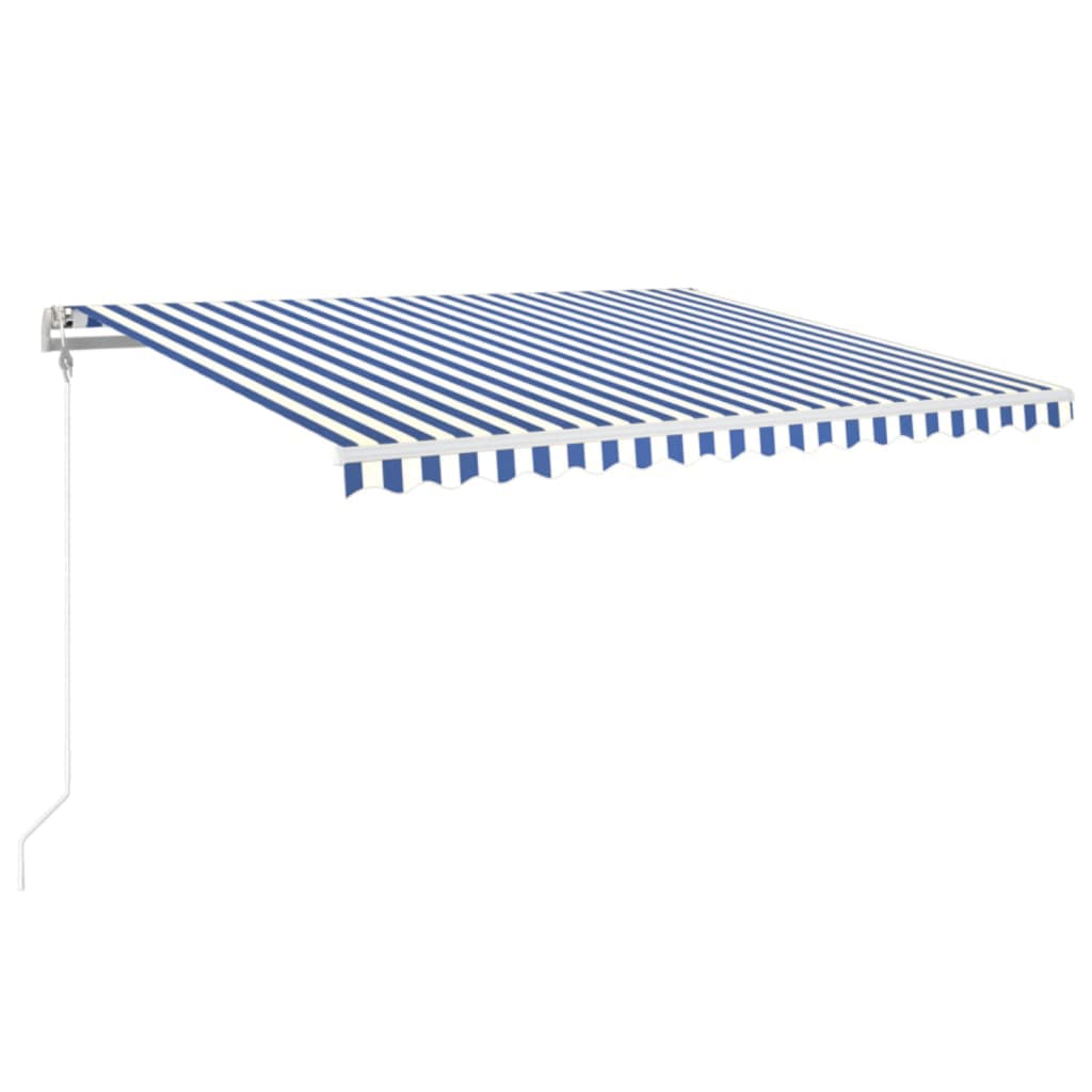 VidaXL Luifel automatisch uittrekbaar 400x350 cm blauw en wit