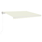 VidaXL Luifel automatisch met LED en windsensor 400x350 cm crèmekleur