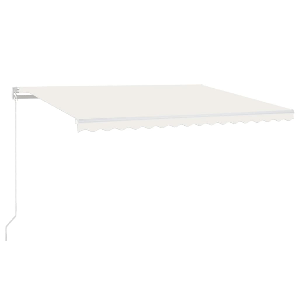 VidaXL Luifel handmatig uittrekbaar 450x350 cm crèmekleurig