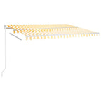VidaXL Luifel handmatig uittrekbaar 450x350 cm geel en wit