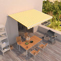 VidaXL Luifel handmatig uittrekbaar 450x350 cm geel en wit