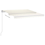 VidaXL Luifel handmatig uittrekbaar met LED 450x350 cm crèmekleurig