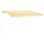 VidaXL Luifel handmatig uittrekbaar met LED 450x350 cm geel en wit