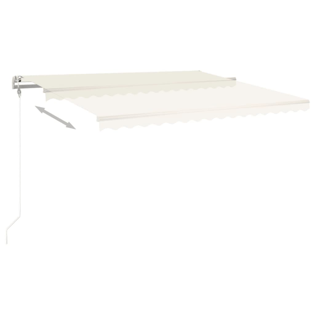 VidaXL Luifel automatisch uittrekbaar 450x350 cm crèmekleurig