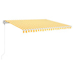 VidaXL Luifel automatisch uittrekbaar 450x350 cm geel en wit
