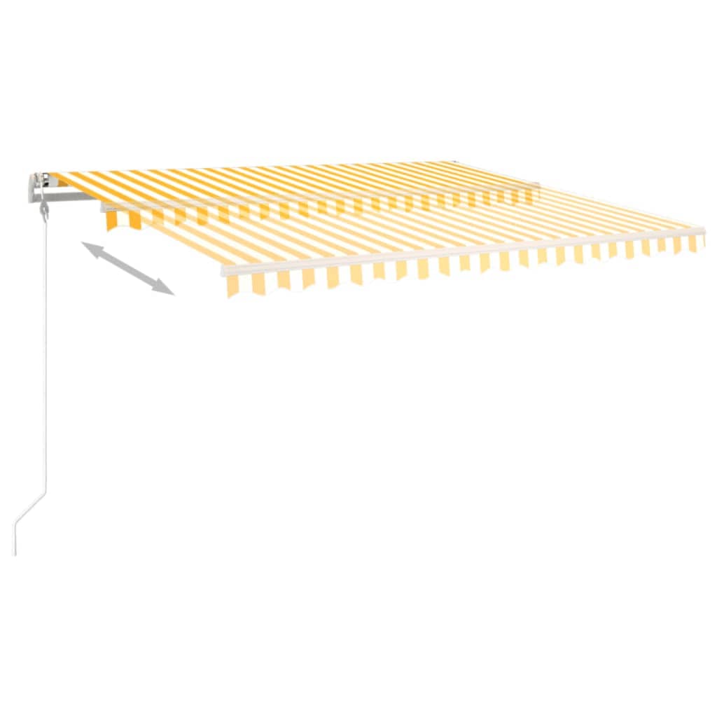 VidaXL Luifel automatisch uittrekbaar 450x350 cm geel en wit