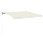 VidaXL Luifel automatisch met LED en windsensor 450x350 cm crèmekleur