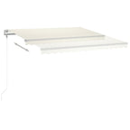VidaXL Luifel automatisch met LED en windsensor 450x350 cm crèmekleur