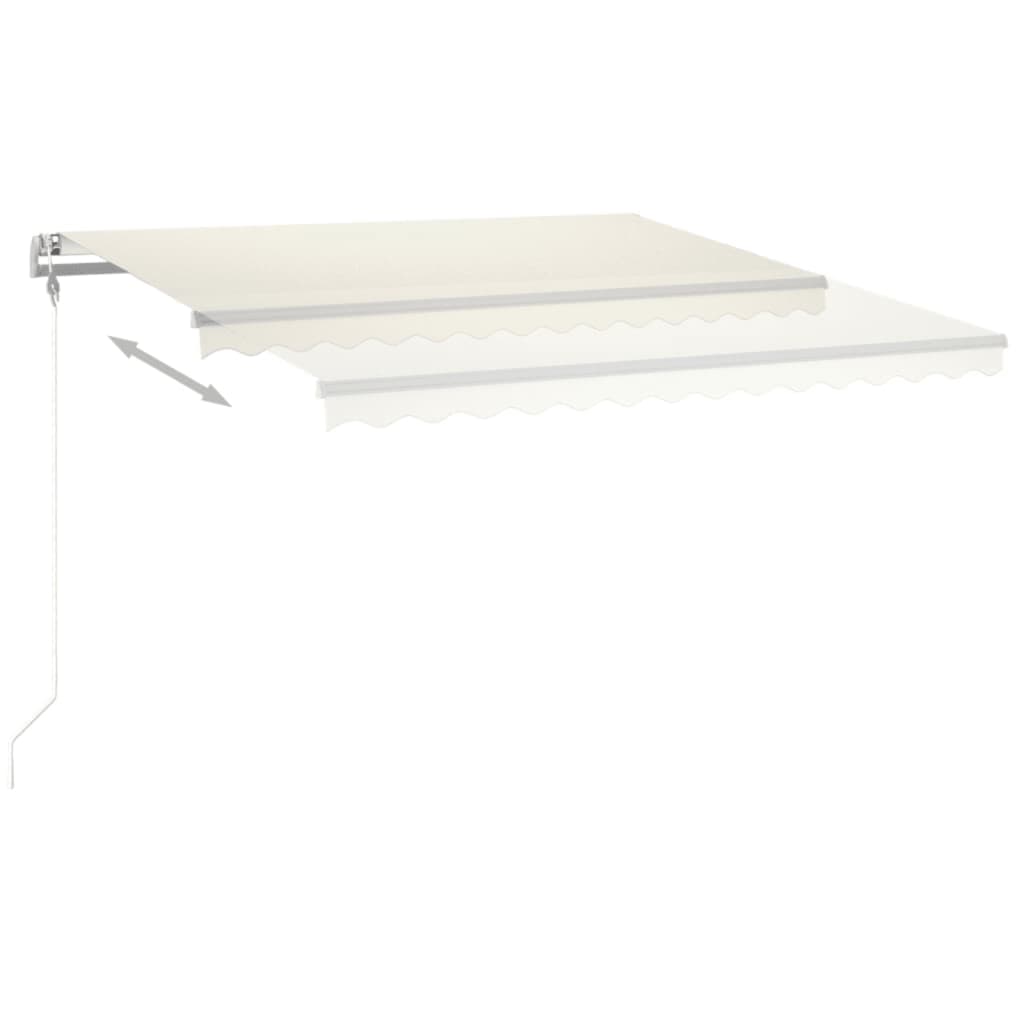 VidaXL Luifel automatisch met LED en windsensor 450x350 cm crèmekleur