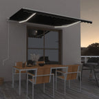 VidaXL Luifel automatisch met LED en windsensor 450x350 cm antraciet
