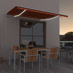 VidaXL Luifel automatisch met LED windsensor 450x350 cm oranje bruin