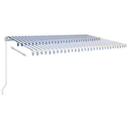 VidaXL Luifel handmatig uittrekbaar 500x350 cm blauw en wit