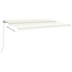 VidaXL Luifel handmatig uittrekbaar 500x350 cm crèmekleurig