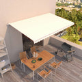 VidaXL Luifel handmatig uittrekbaar 500x350 cm crèmekleurig
