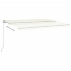VidaXL Luifel handmatig uittrekbaar met LED 500x350 cm crèmekleurig