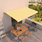 VidaXL Luifel automatisch uittrekbaar 500x350 cm geel en wit