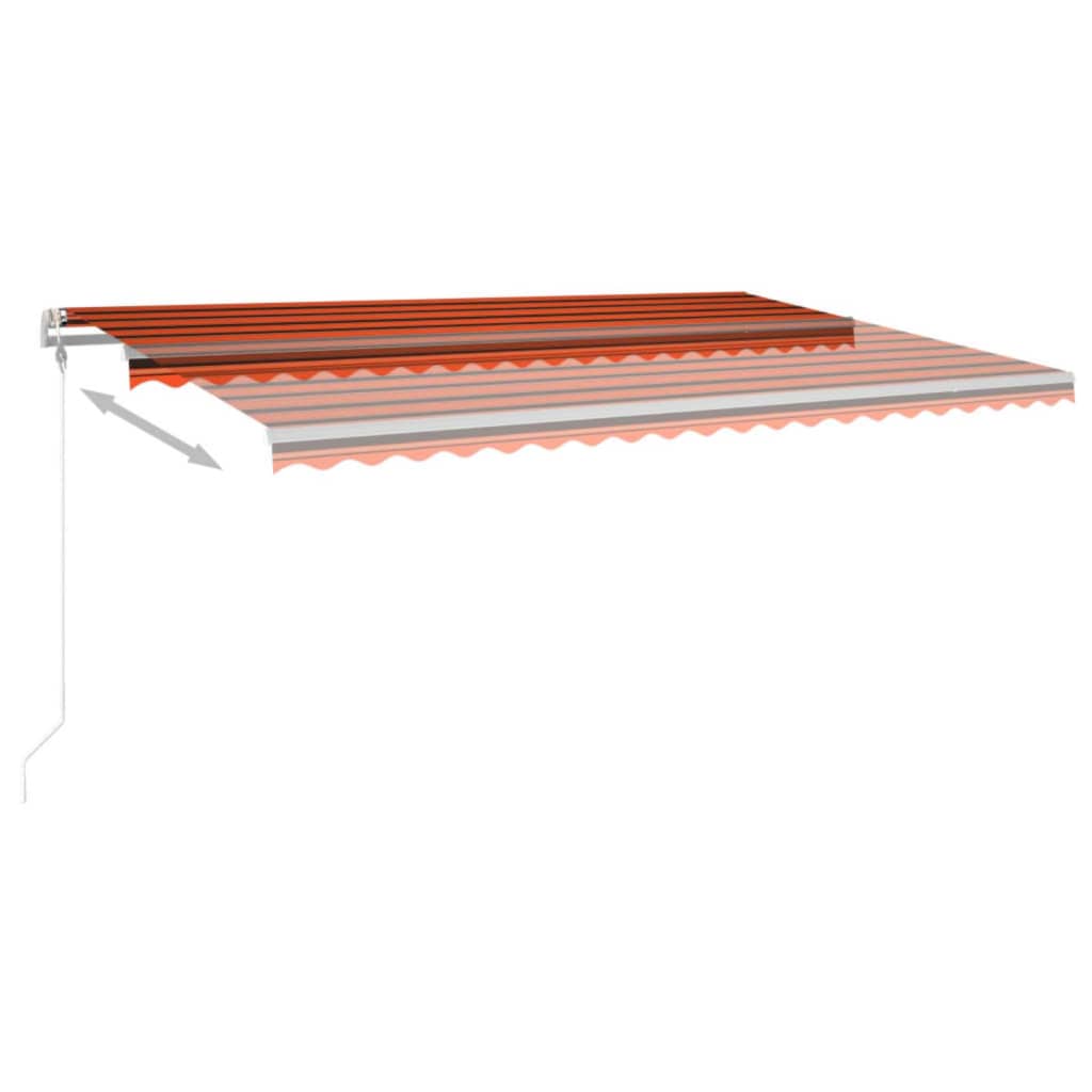 VidaXL Luifel automatisch uittrekbaar 500x350 cm oranje en bruin