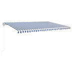 VidaXL Luifel automatisch met LED en windsensor 500x350 cm blauw wit