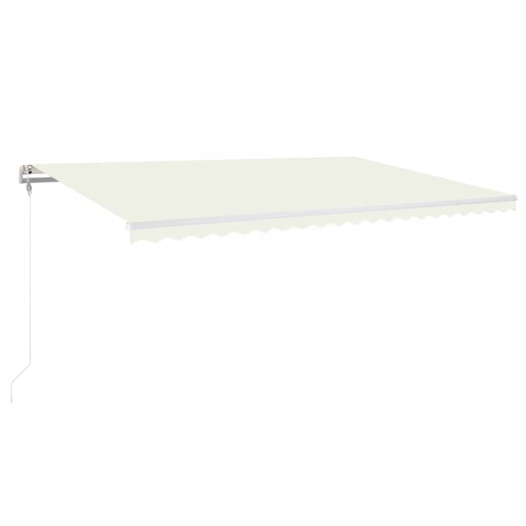 VidaXL Luifel automatisch met LED en windsensor 500x350 cm crèmekleur