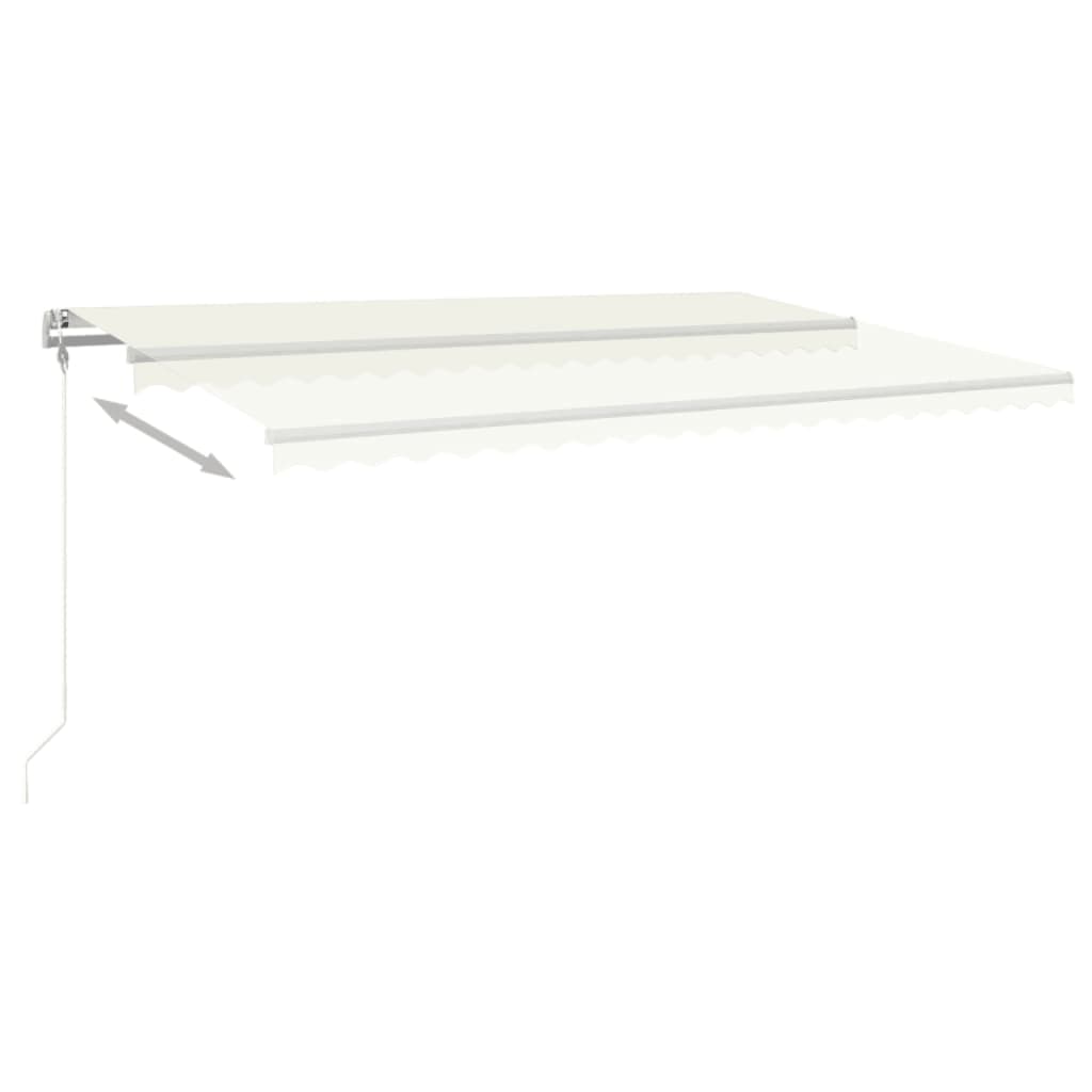 VidaXL Luifel automatisch met LED en windsensor 500x350 cm crèmekleur