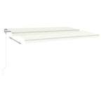 VidaXL Luifel automatisch met LED en windsensor 500x350 cm crèmekleur