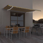 VidaXL Luifel automatisch met LED en windsensor 500x350 cm geel wit
