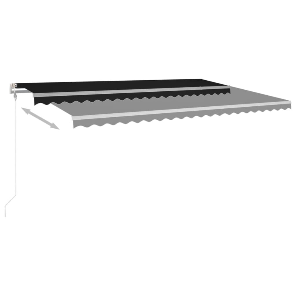 VidaXL Luifel automatisch met LED en windsensor 500x350 cm antraciet