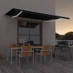VidaXL Luifel automatisch met LED en windsensor 500x350 cm antraciet