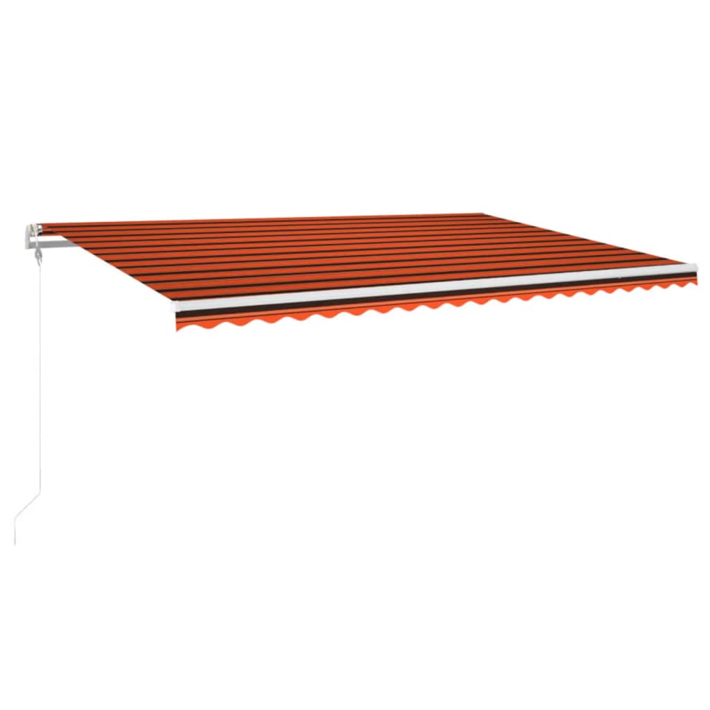 VidaXL Luifel automatisch met LED windsensor 500x350 cm oranje bruin