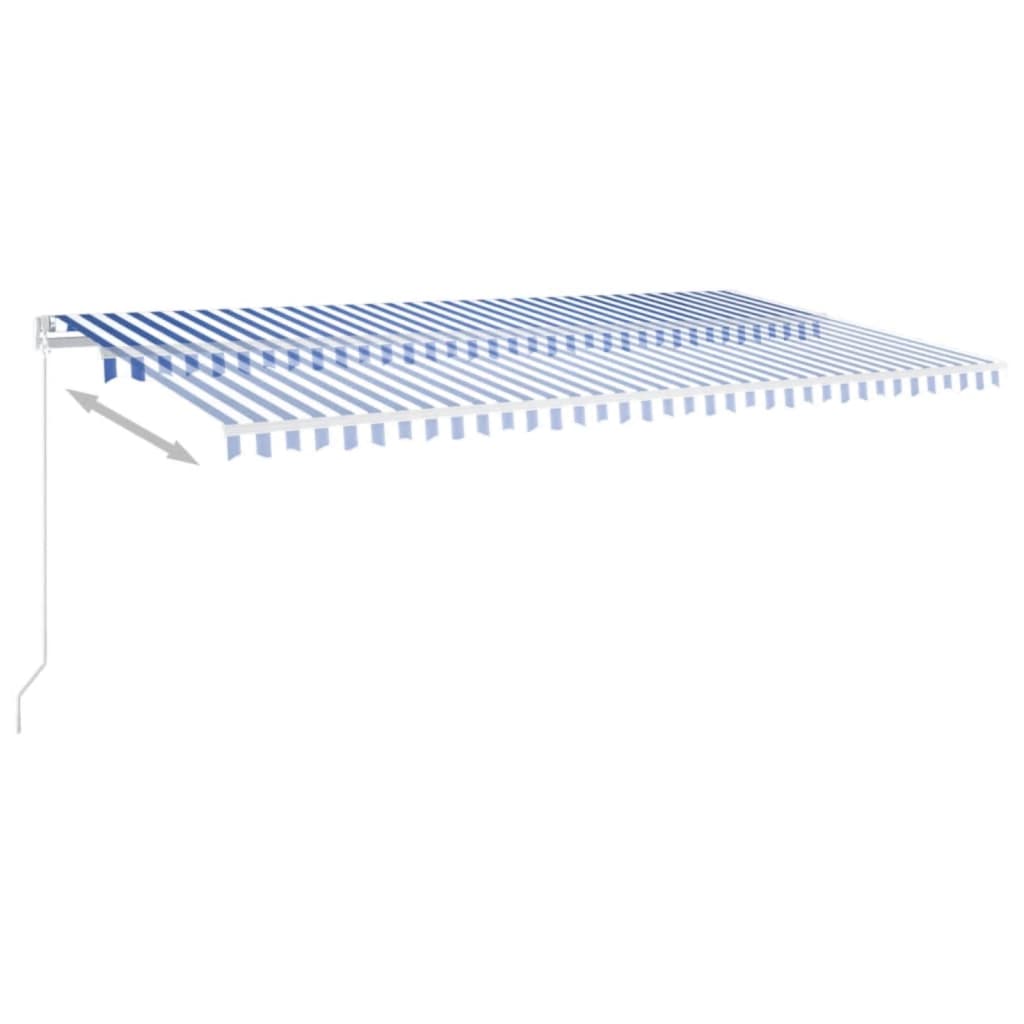 VidaXL Luifel handmatig uittrekbaar 600x350 cm blauw en wit