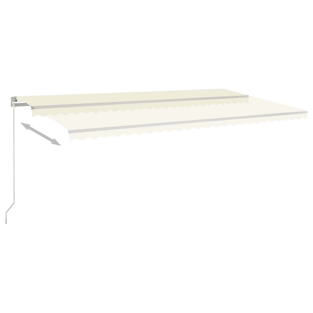 VidaXL Luifel handmatig uittrekbaar 600x350 cm crèmekleurig