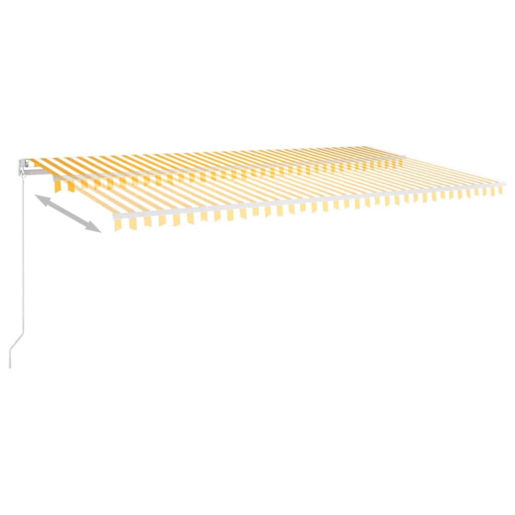 VidaXL Luifel handmatig uittrekbaar 600x350 cm geel en wit