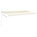 VidaXL Luifel handmatig uittrekbaar met LED 600x350 cm crèmekleurig