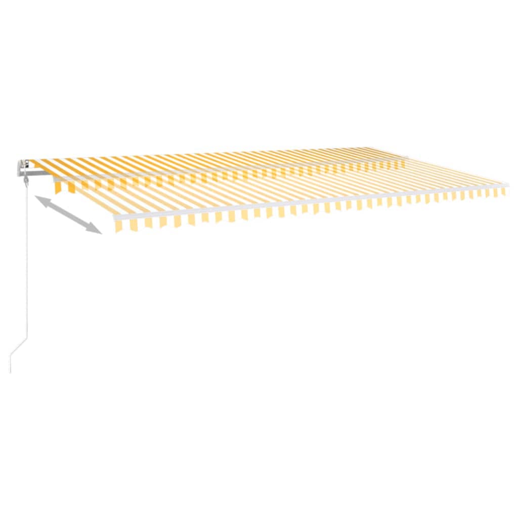 VidaXL Luifel automatisch uittrekbaar 600x350 cm geel en wit