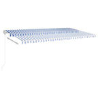 VidaXL Luifel automatisch met LED en windsensor 600x350 cm blauw wit