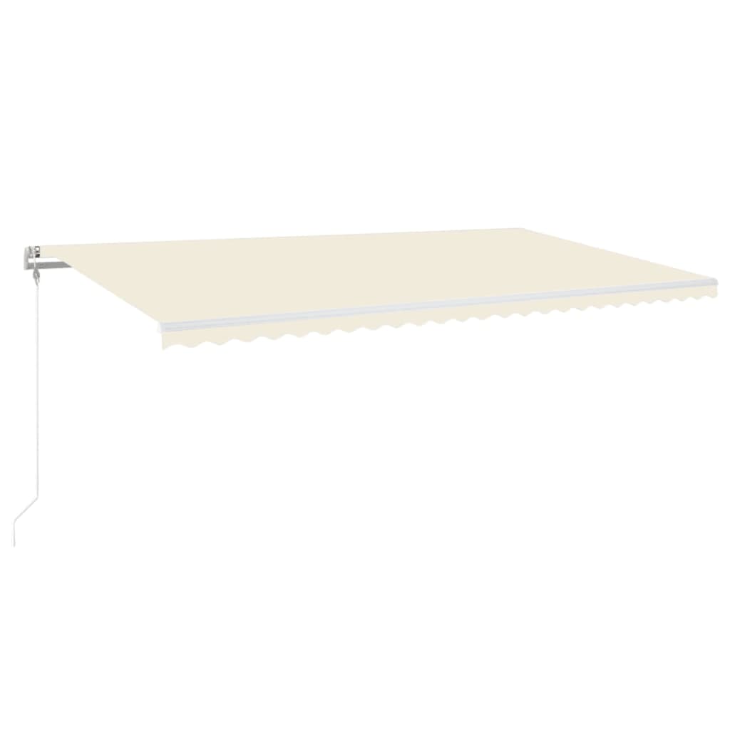 VidaXL Luifel automatisch met LED en windsensor 600x350 cm crèmekleur