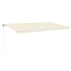 VidaXL Luifel automatisch met LED en windsensor 600x350 cm crèmekleur