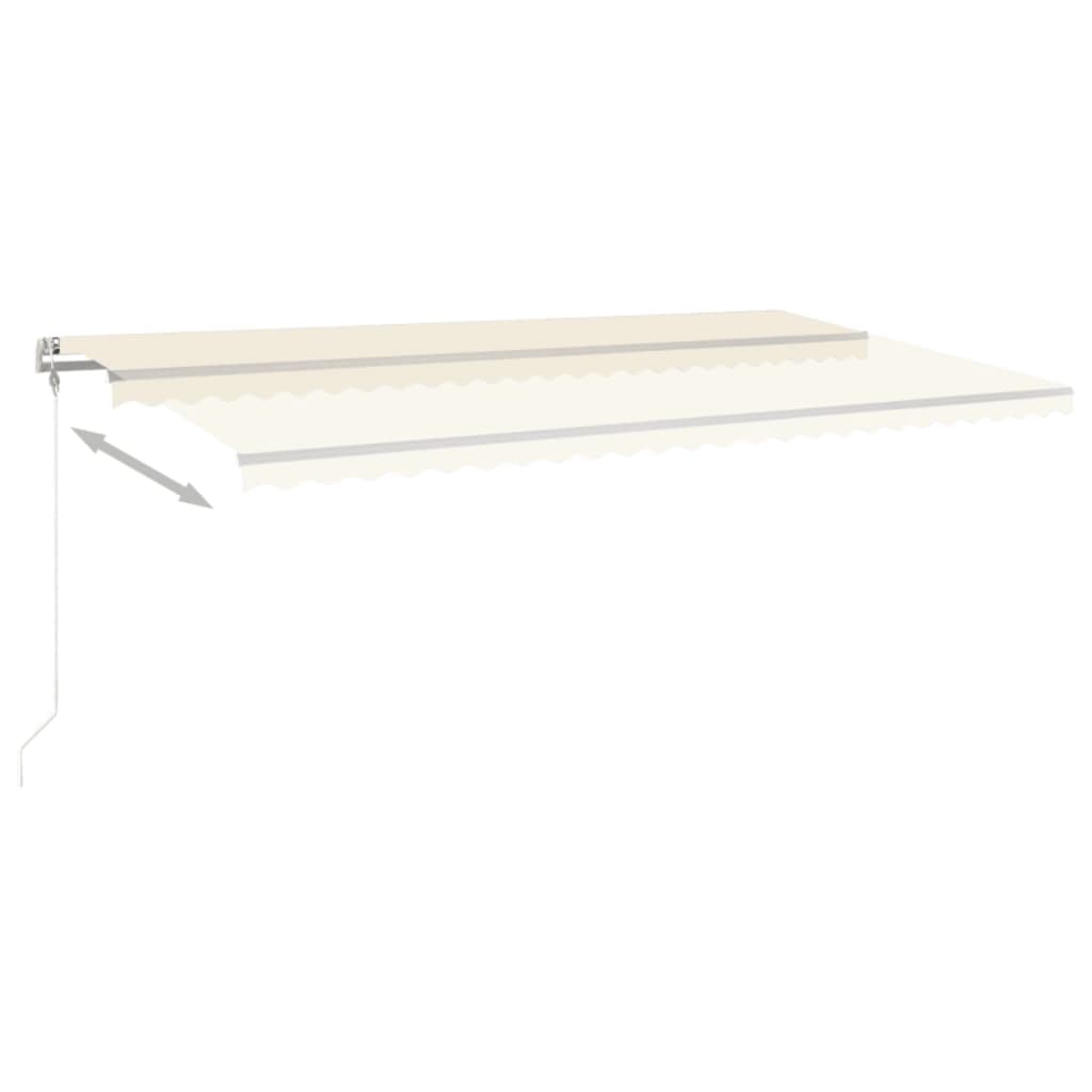 VidaXL Luifel automatisch met LED en windsensor 600x350 cm crèmekleur